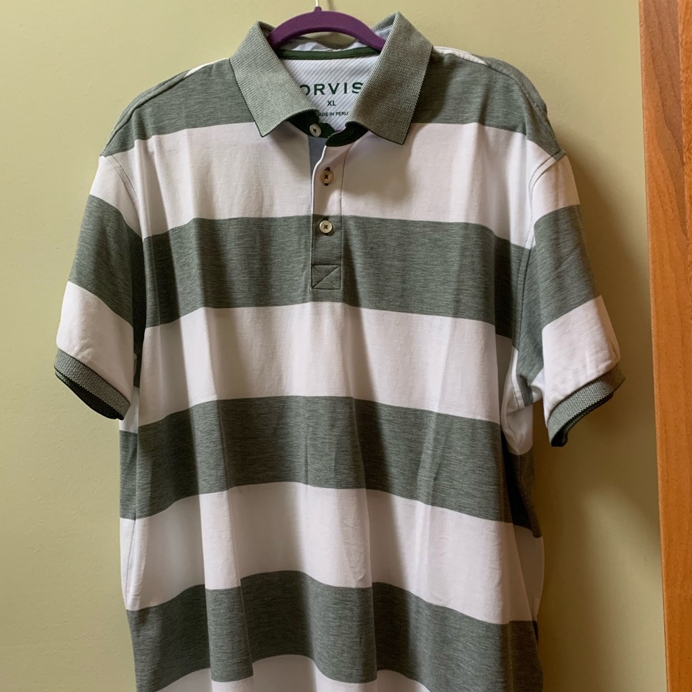 Orvis Rugby Striped Pique Polo